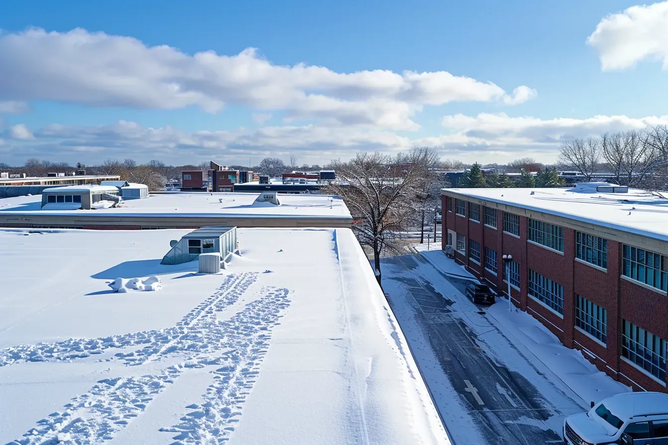 Tapered insulation upgrade with Commercial Flat Roof Repair Madison WI for improved water runoff.