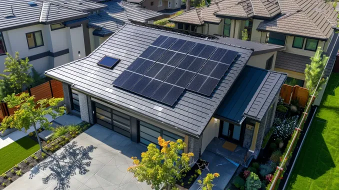 Solar Roofing Madison WI project featuring energy-efficient materials, Greentek panels, and TPO membranes. Delivered by licensed and BBB-accredited professionals.