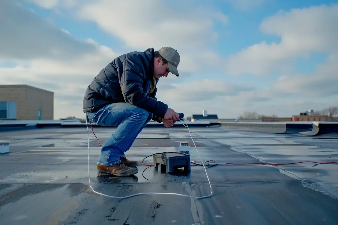 Standing water issues fixed with expert Commercial Flat Roof Repair Madison WI and taper system.