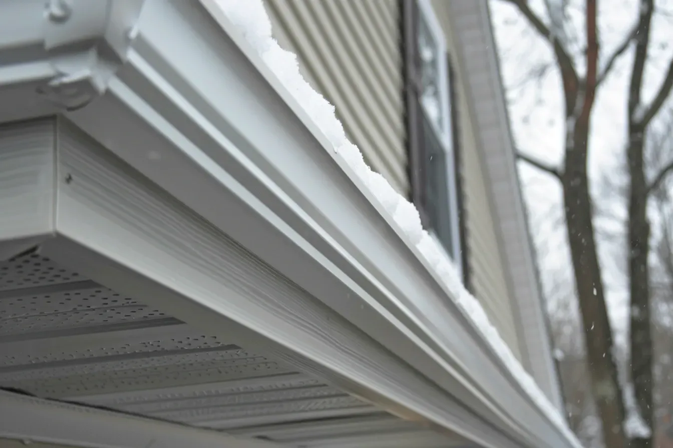Gutter hanger replacement and soffit checks during maintenance in Madison WI.