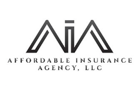 Logo for Affordable Insurance Agency, LLC; gray stylized "AIA" letters over business name.