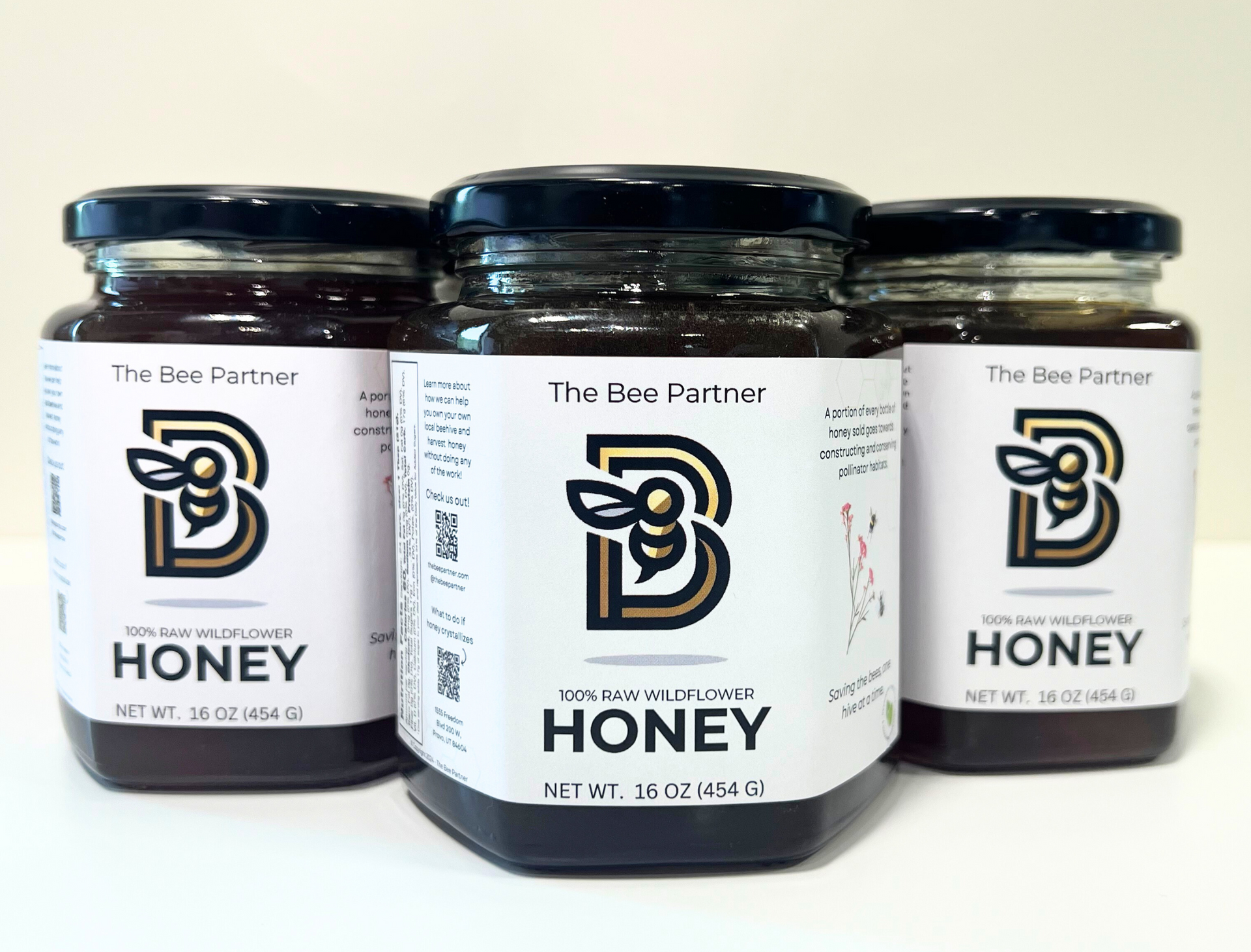 The Bee Partner Local Raw Honey Jars