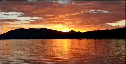 Sunset at big bear lake CA