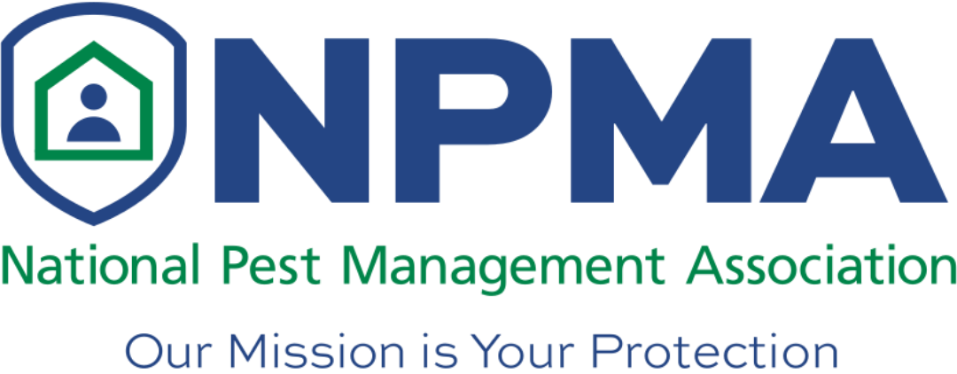 Logo for the National Pest Management Association with a shield icon containing a home and person silhouette.