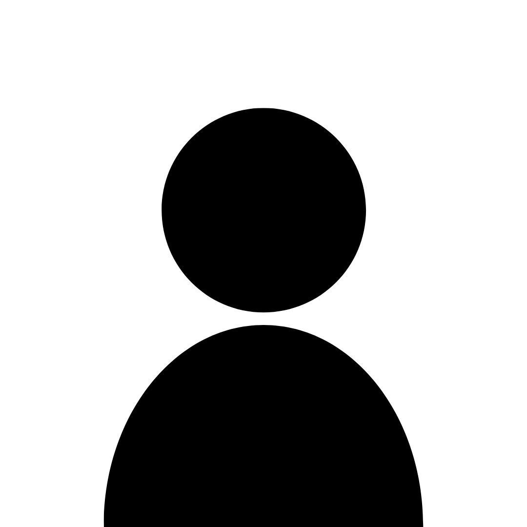 A simple black silhouette icon of a human head and shoulders on a white background.