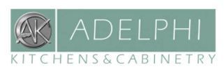 Adelphi kitchens and cabinetry logo on a white background