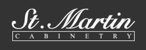 A black and white logo for st. martin cabinetry