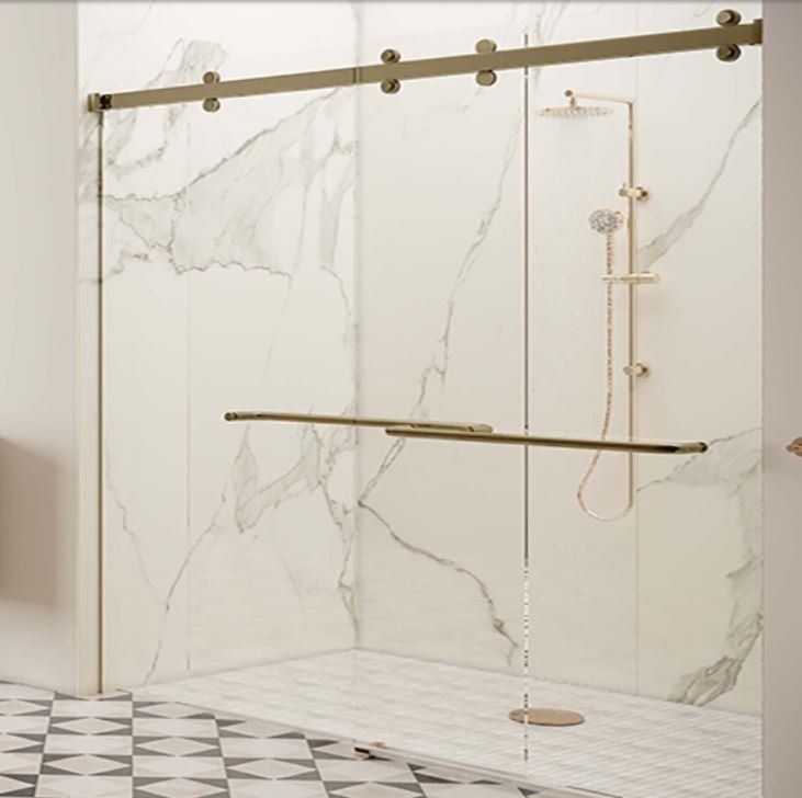 Master Bathroom with Marble Tile Surround — Annapolis, MD — Exquisite Glassworks