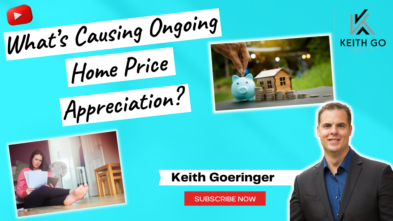 Keith Goeringer in a suit is talking about what 's causing ongoing home price appreciation