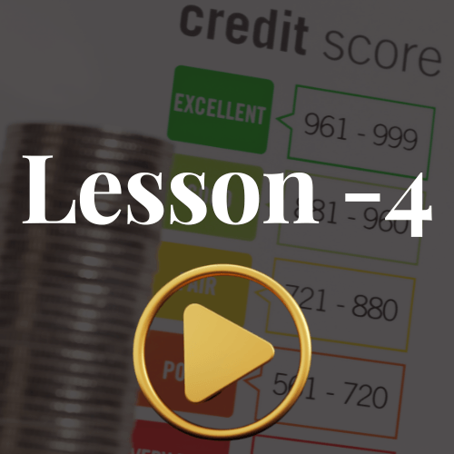 a stack of coins next to a play button that says lesson 4