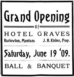 grand opening of graves hotel flier