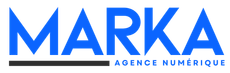 Un logo bleu et noir pour l'agence marka numérique