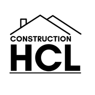Un logo noir et blanc pour une entreprise de construction appelée construction hl.