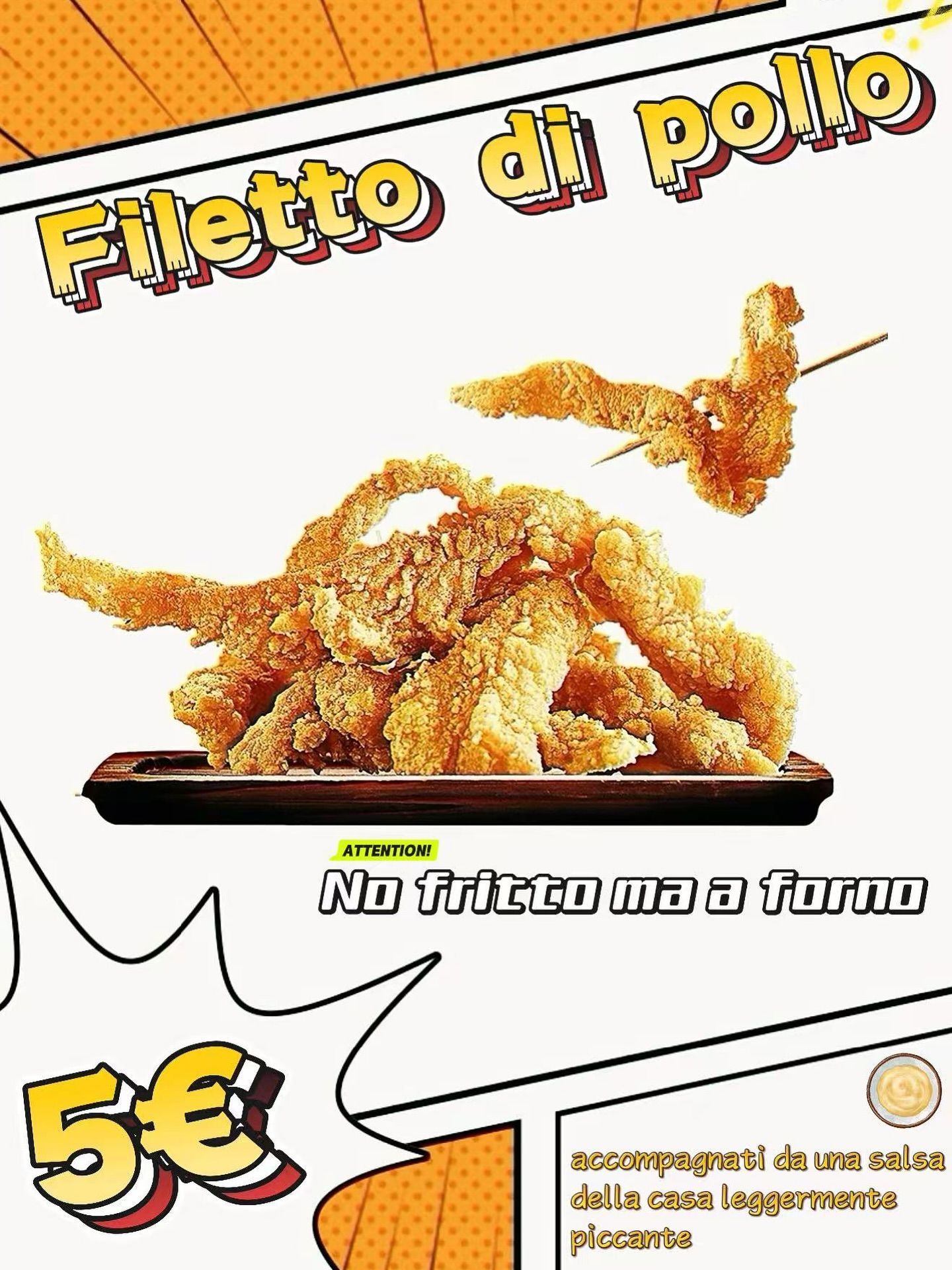 Pubblicità filetto di pollo fritto