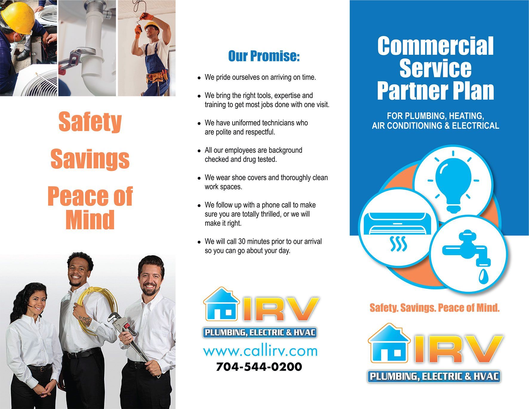 IVR plumbing brochure page 1 Commercial Service