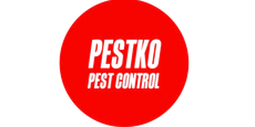A red circle with the words pestko pest control on it