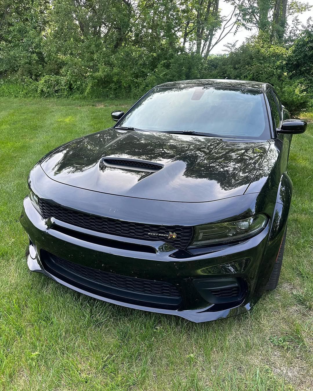 A black dodge charger detailed by That's Clean in Frederick MD