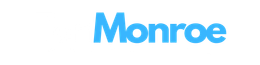 A blue and black logo for tenmonroe marketing