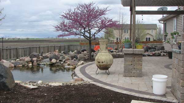 water features with patio design
