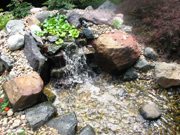 outdoor waterfall features