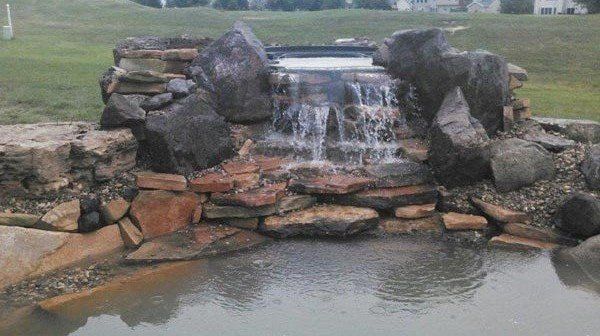 pond design with waterfall