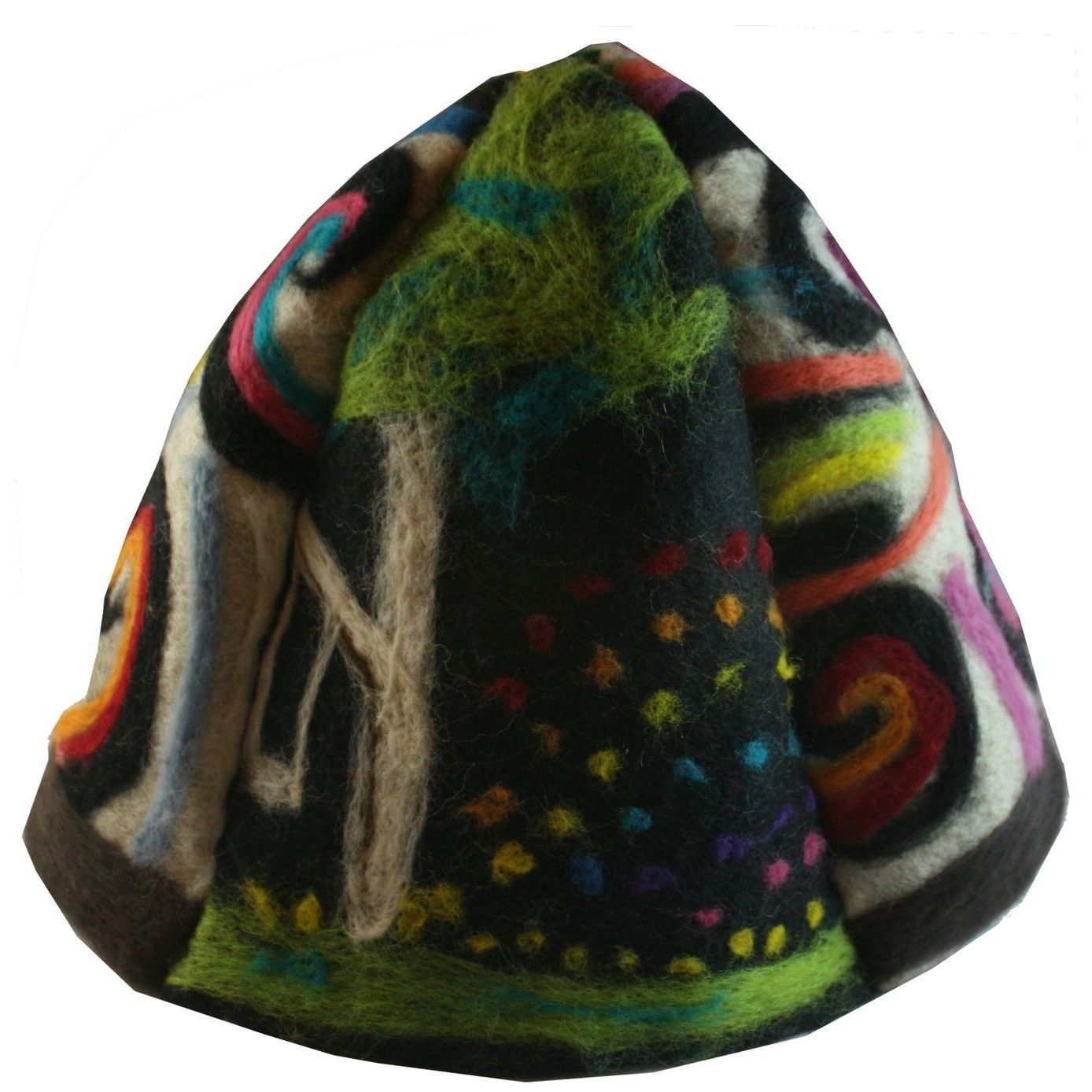 A colorful hat with a tree on it