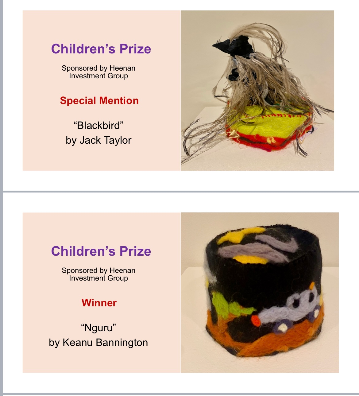 A children 's prize card with a picture of a bird on it