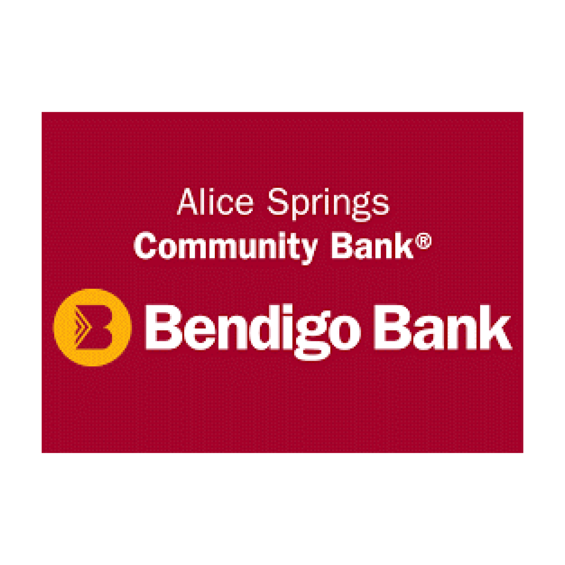 The logo for alice springs community bank bendigo bank