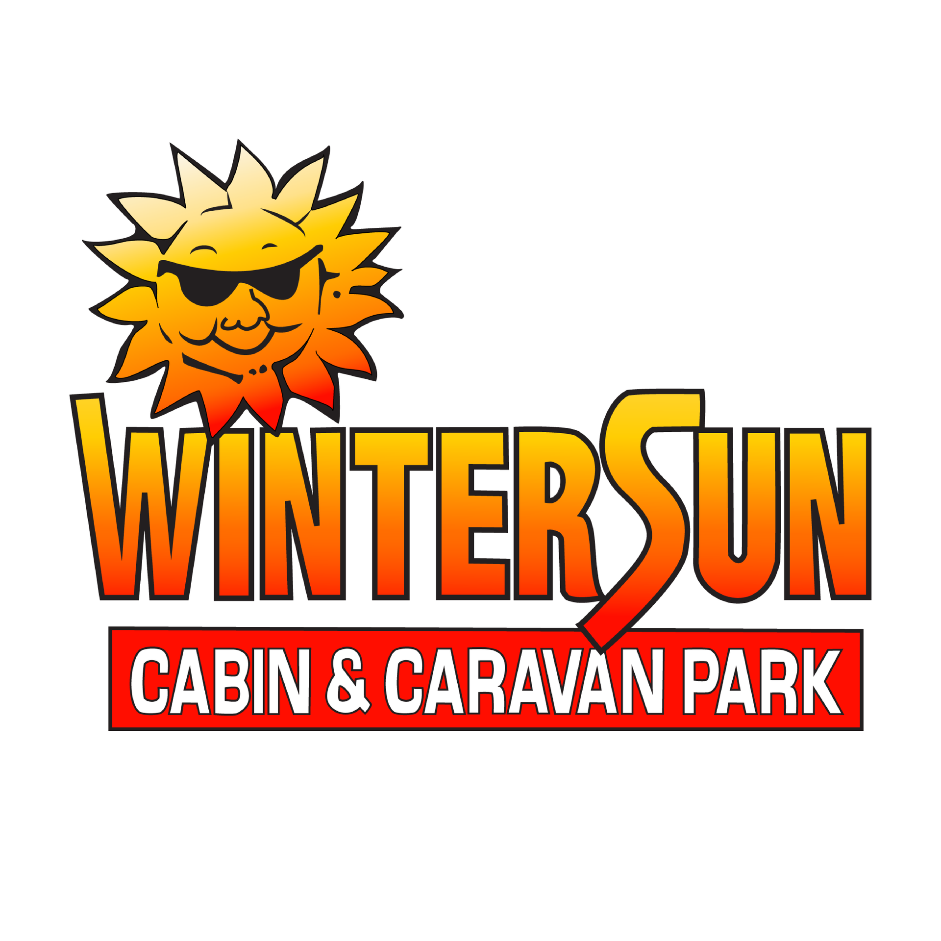 A logo for wintersun cabin and caravan park