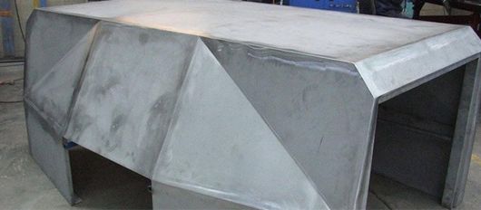 large fabricated sheet metal structure
