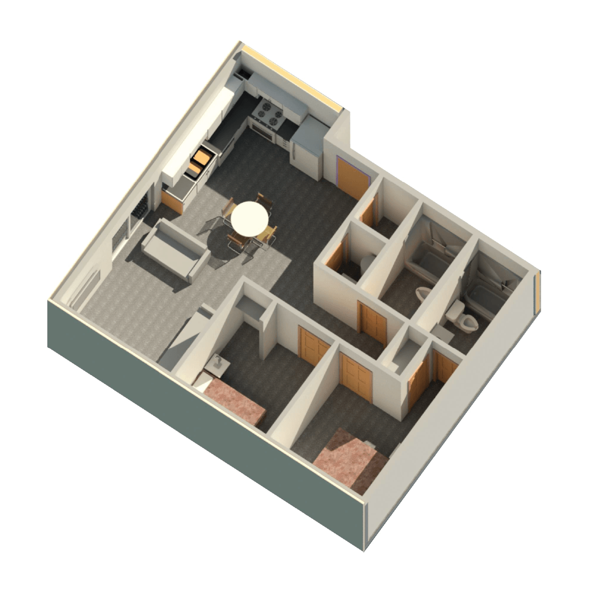 Beals on 9th | 2 Bedroom East Unit