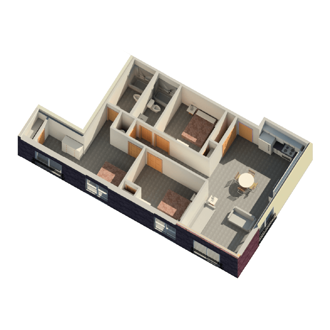 Beals on 9th | 3 Bedroom Unit