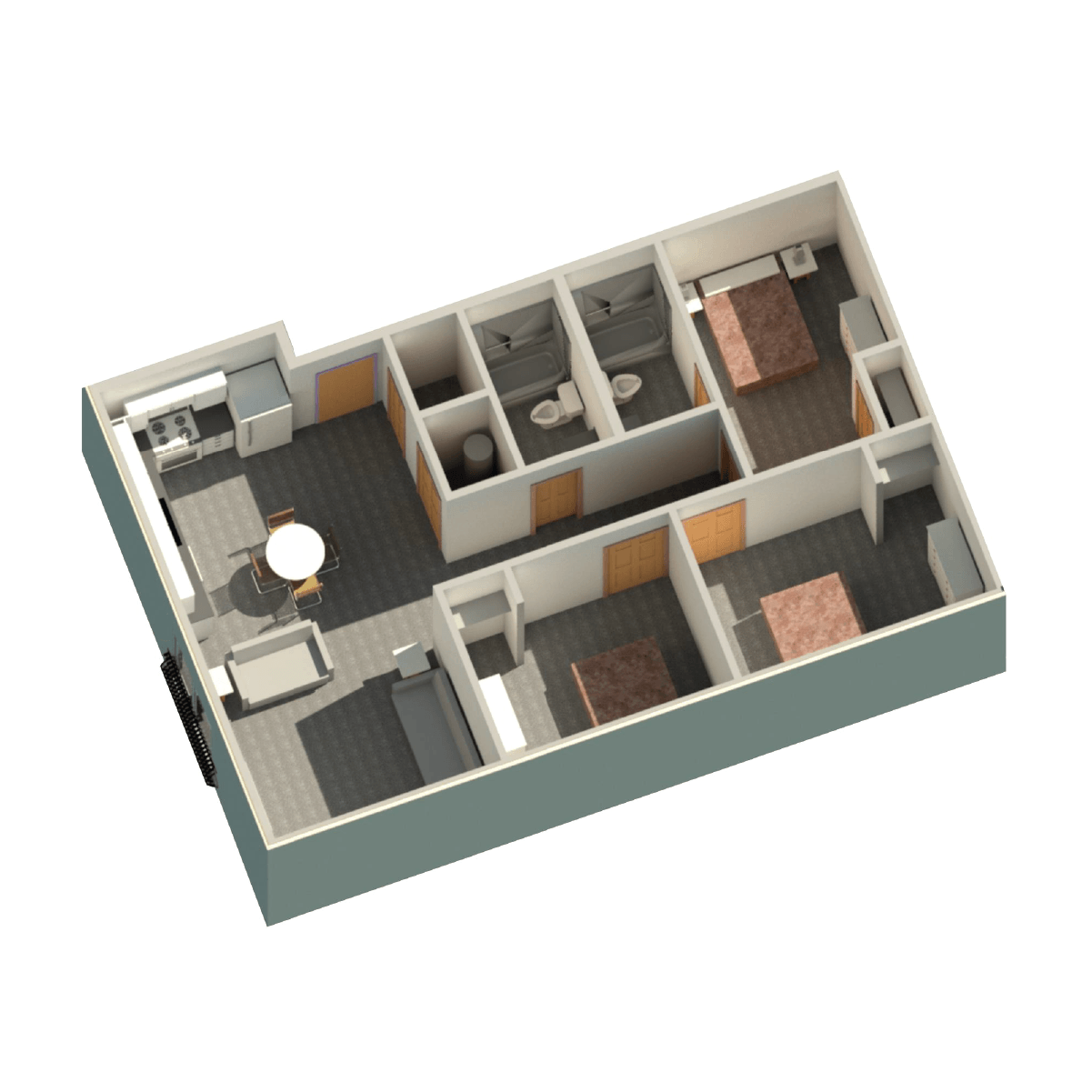 Beals on 9th | 3 Bedroom East Unit