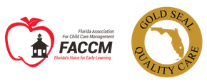 An apple logo that says accredited professional preschool learning environment