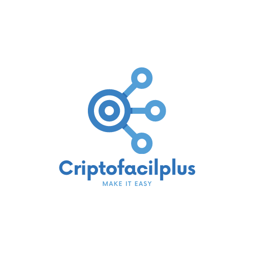 Un logo azul para una empresa llamada cryptofacilplus.