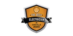A shield with the words the best electrician on it