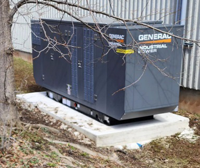 A generator that says general industrial power on it