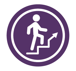 Person climbing stairs icon