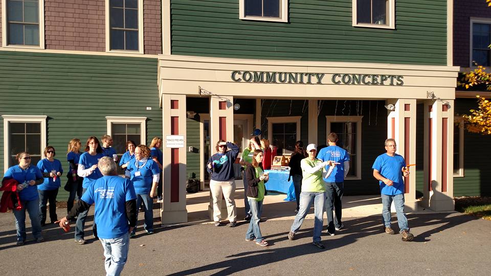 Community Concepts today group of many people at event outside the Lewiston Maine office