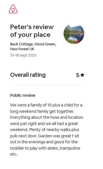 Five Star Airbnb Review of Beck Cottage. Everything was just right.