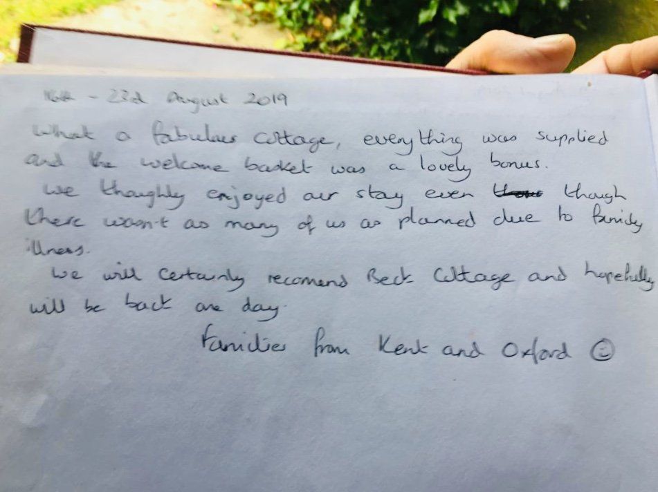 Guest book review for holiday rental cottage in the New Forest Hampshire