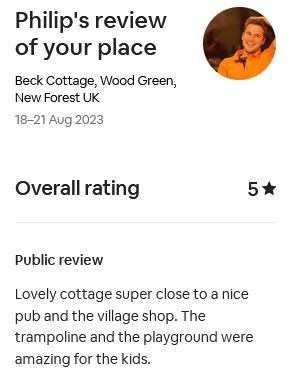 Lovely Cottage Five Star review of Beck Cottage