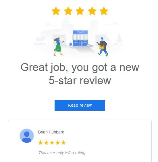 5-star google review for Beck Cottage.