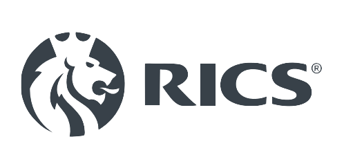 The logo for rics is a lion in a circle.