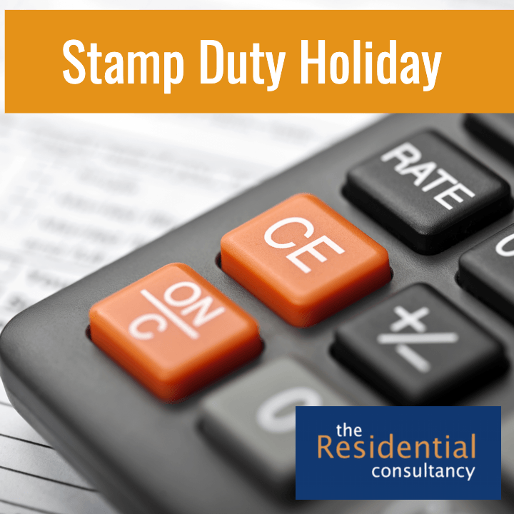 A calculator with the words stamp duty holiday on it