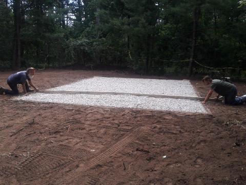 Workers Laying Gravel