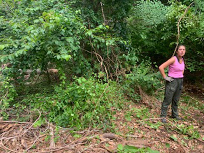 Woman Standing on the Site