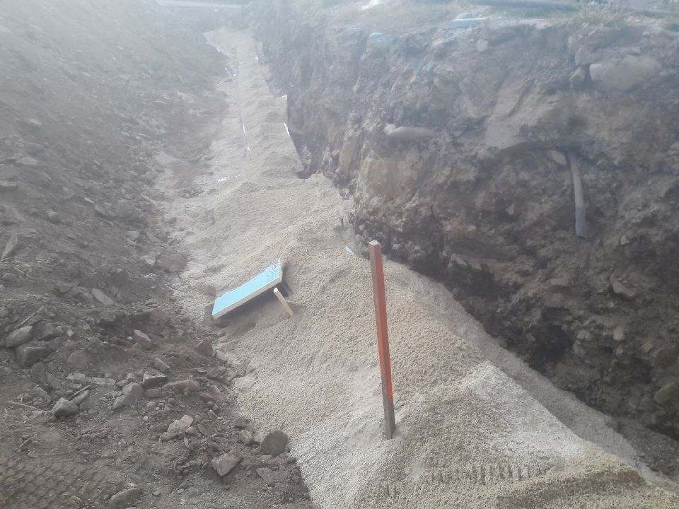 Excavated Area for Water Line