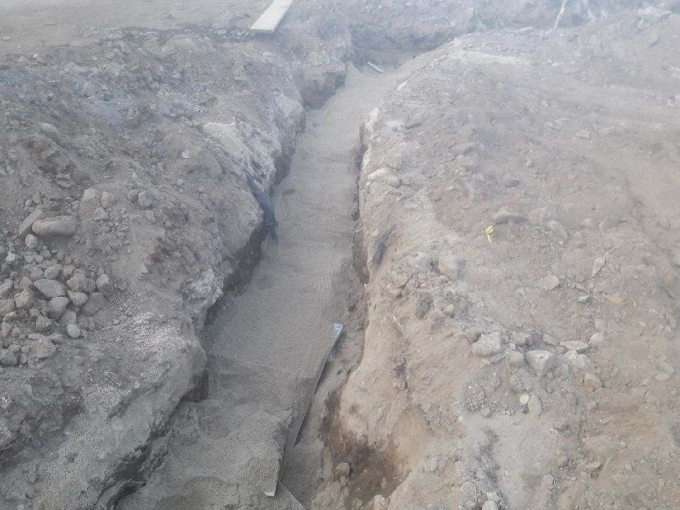 Freshly Excavated Area for New Water Line