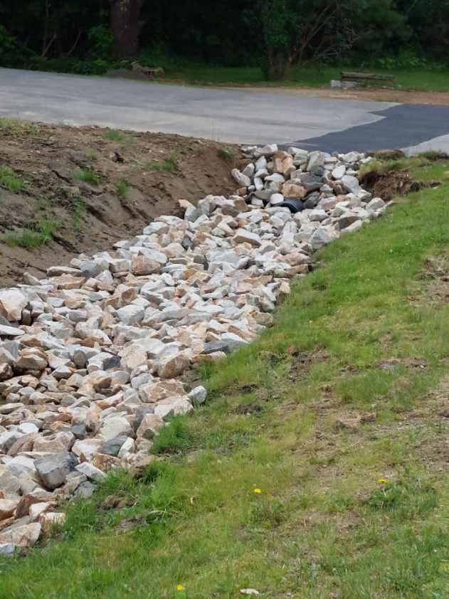 Culvert Lines Covered With Rocks